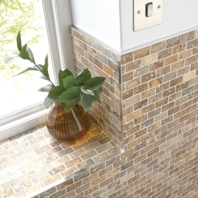 8mm Aluminium Straight Edge Silver Tile Trim