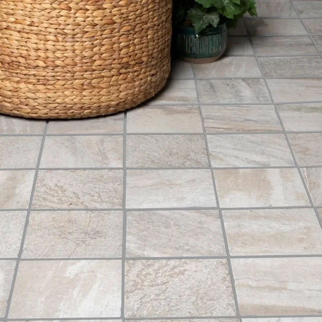 Trail Quartzita Grey Stone Effect 20mm Porcelain Paving Slabs 200x200