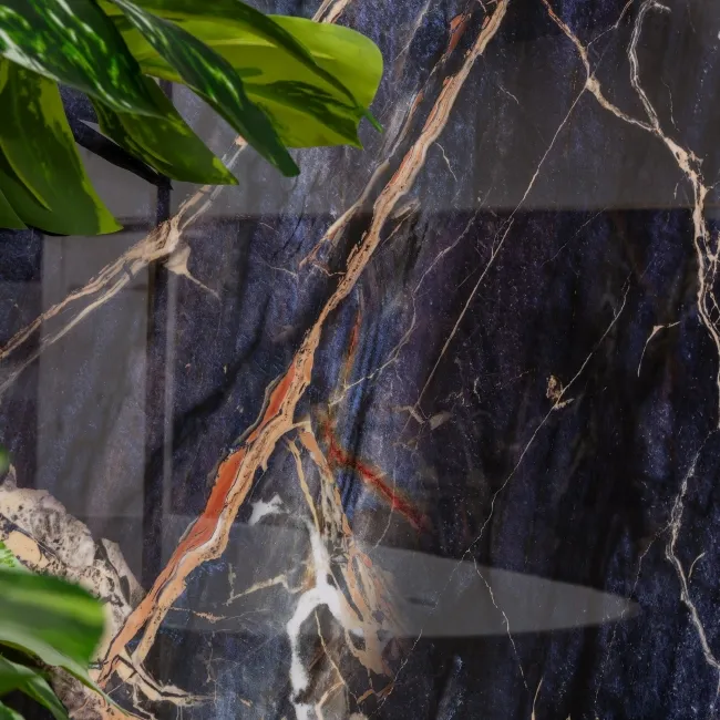 Trepanel Aqua Luxe® Blue Dramatic Marble Effect Embossed Gloss SPC XXL Wall Panel