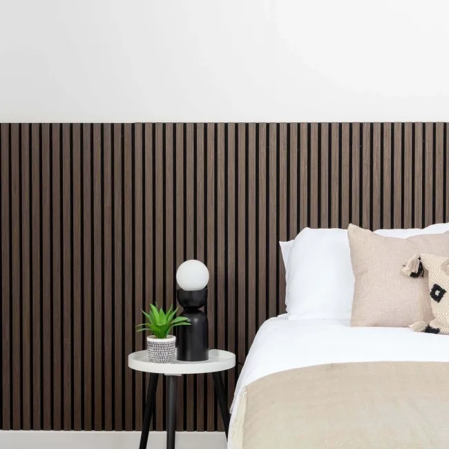 Trepanel® Walnut Brown Acoustic Half Wood Wall Panels