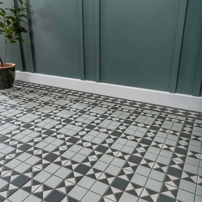 Churchill Mixed Green Mosaic Victorian Matt Tiles