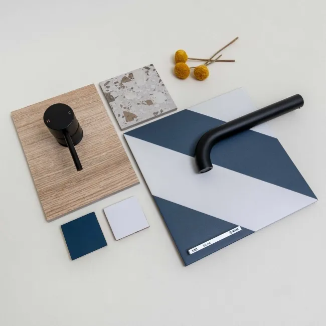 Zebra Blue and White Patterned Matt Striped Wall and Floor Tiles