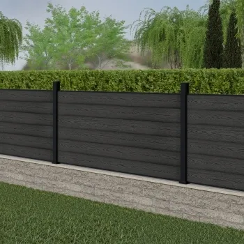 LuxeLine® Dark Grey Composite Fence Panel with Aluminium Post 3ft