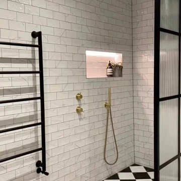 Vena Biana White Mini Bumpy Gloss Marble Effect Metro Wall Tiles