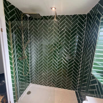 Plush Victorian Crackle Glaze Green Metro Tiles