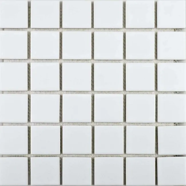 Pixel White Square Gloss Mosaic Tiles