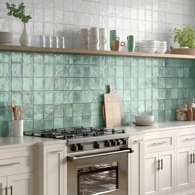 Veneto Green Gloss Rustic Wall Tiles