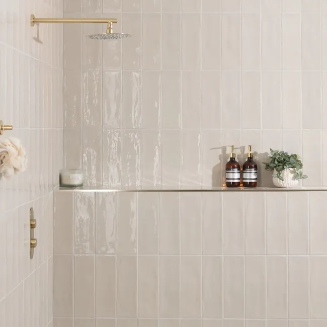 Rustic Almond Gloss Beige Metro Tiles
