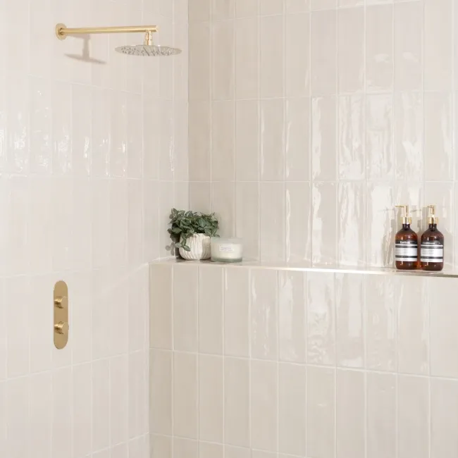 Rustic Almond Gloss Beige Metro Tiles