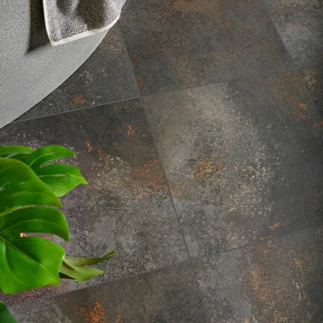 Yuri® Basalt Dark Grey 90% Recycled Stone Effect Floor Tiles