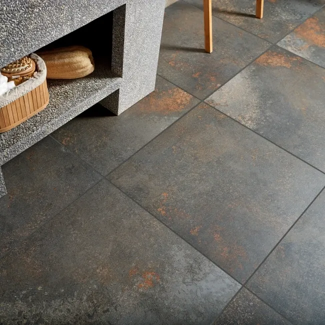 Yuri® Basalt Dark Grey 90% Recycled Stone Effect Floor Tiles