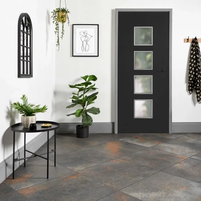 Yuri® Basalt Dark Grey 90% Recycled Stone Effect Floor Tiles