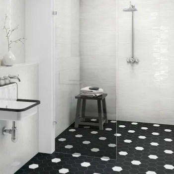 Hexa-Style Matt Black Hexagon Porcelain 126x110 Wall and Floor Tiles