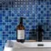 Pixel Ocean Dark Blue Blend Mosaic Tiles 25x25