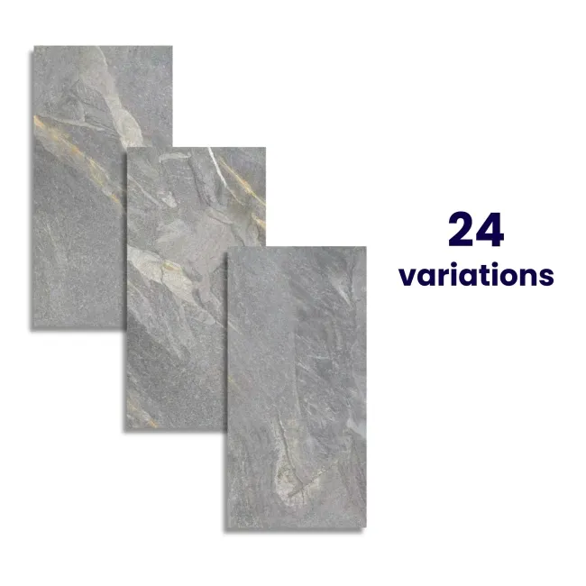 Devoke Grey Matt Stone Effect Wall and Floor Tiles 597x297