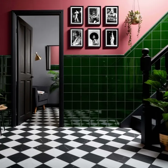 Capsule® Victorian Green Gloss Border 150x50 Wall Tiles