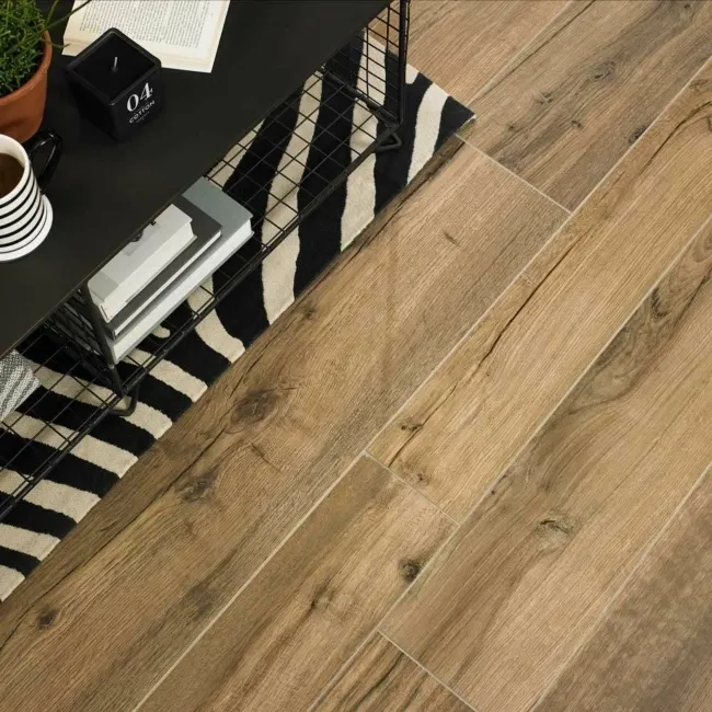 Muniellos Honey Oak Wood Effect Porcelain Floor Tiles 900x150