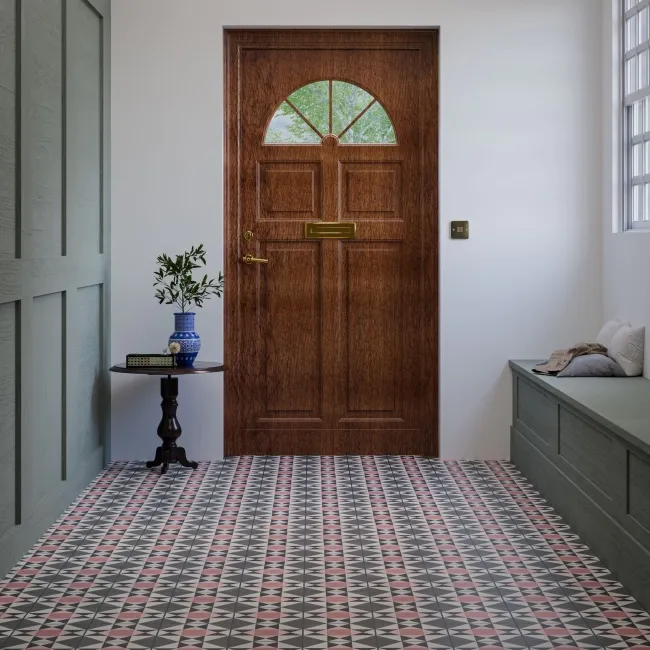 Geo Moroccan Pink Matt Patterned Wall and Floor Tiles