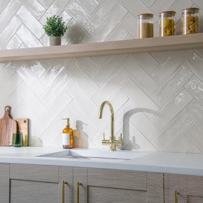 Rustic Cream Ceramic Gloss Metro Tiles