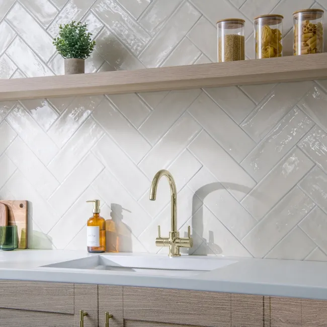 Rustic Cream Ceramic Gloss Metro Tiles