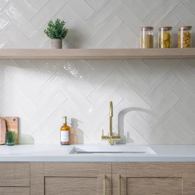 Rustic Cream Ceramic Gloss Metro Tiles