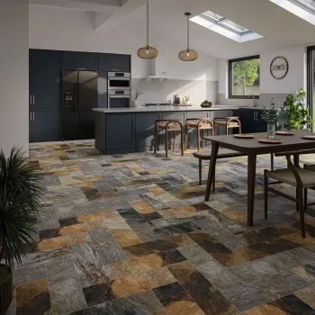 Ashen Multicolour Matt Slate Effect Wall and Floor Tiles