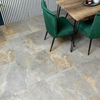Jai Rustic Natural Grey Slate Effect Tiles 600x600