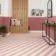 Zebra Pink and White Patterned Matt Striped Wall and Floor Tiles