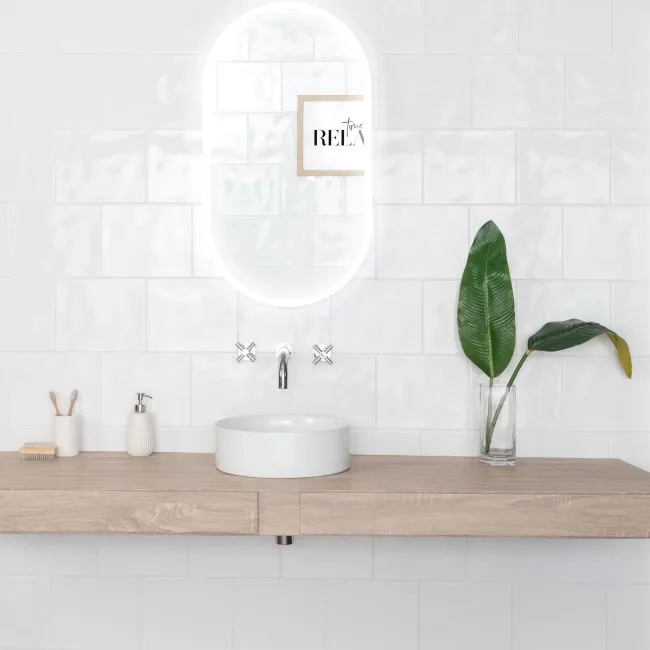 Crystal White Gloss Bumpy 250x200 Ceramic Wall Tiles