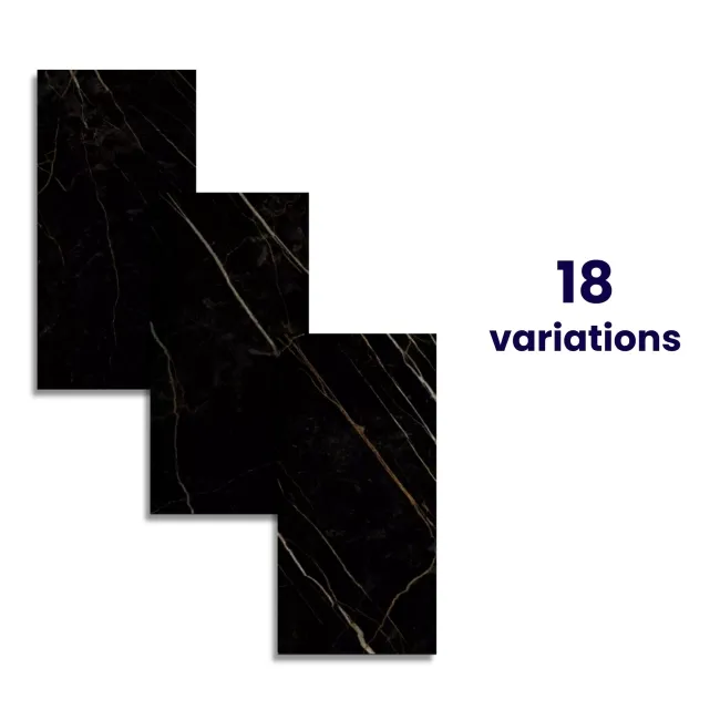 Royal Black Marble Effect Gloss Wall and Floor Tiles