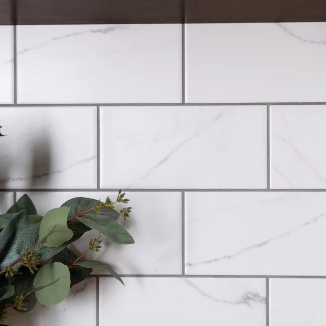 Vena Biana Flat Matt Marble Effect Metro Tiles 20x10