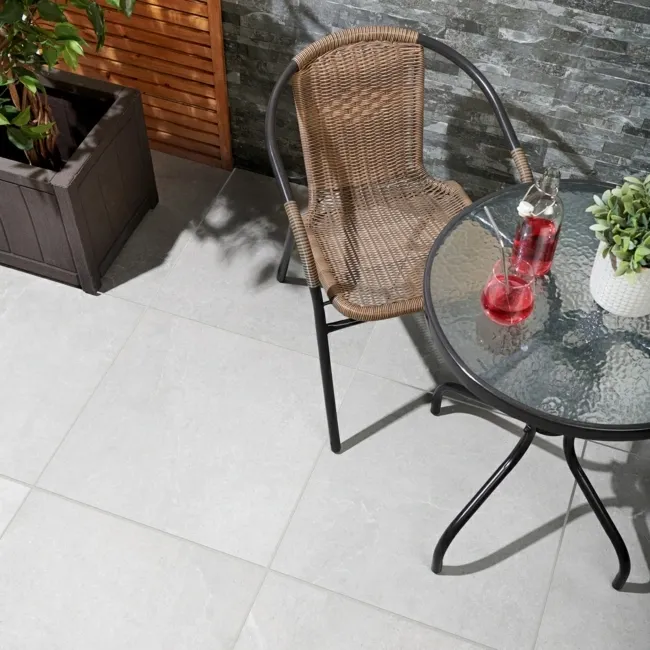 Clifton Light Grey Stone Effect 20mm Porcelain Paving Slabs