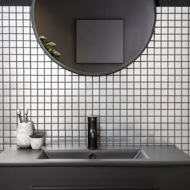 Hunan Brushed Mosaic Oriental Stainless Steel Tiles