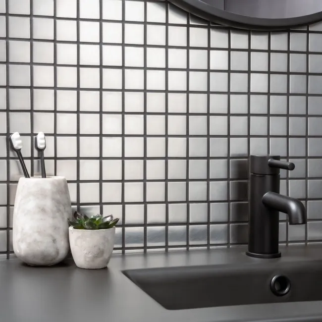 Hunan Brushed Mosaic Oriental Stainless Steel Tiles