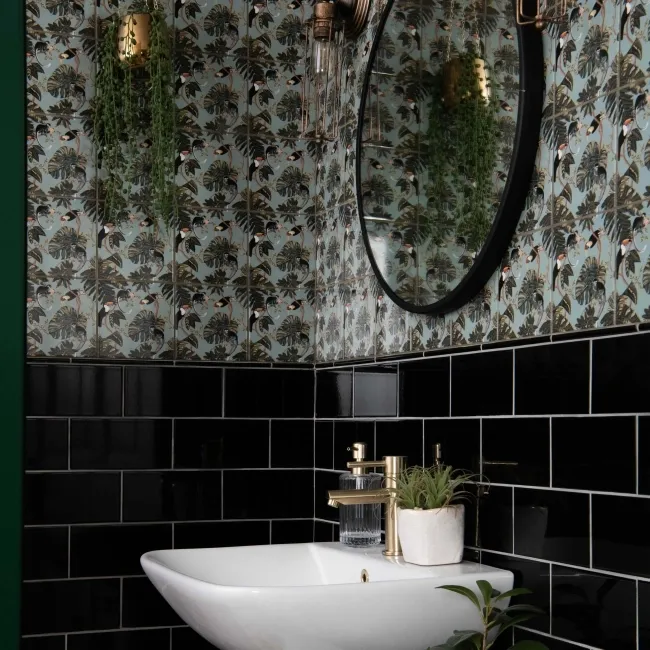 Jungle Decor Multicolour Gloss Patterned Wall Tile