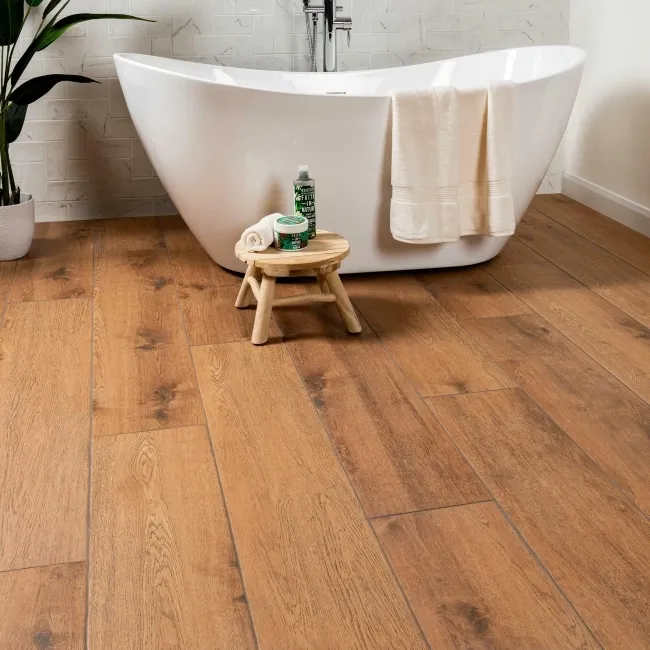 Madagascan Ipil Dark Wood Effect Porcelain Floor Tiles