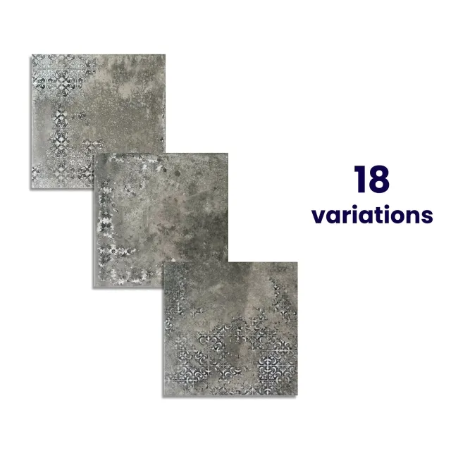 Harbour Night Dark Grey Matt Patterned Wall and Floor Tiles