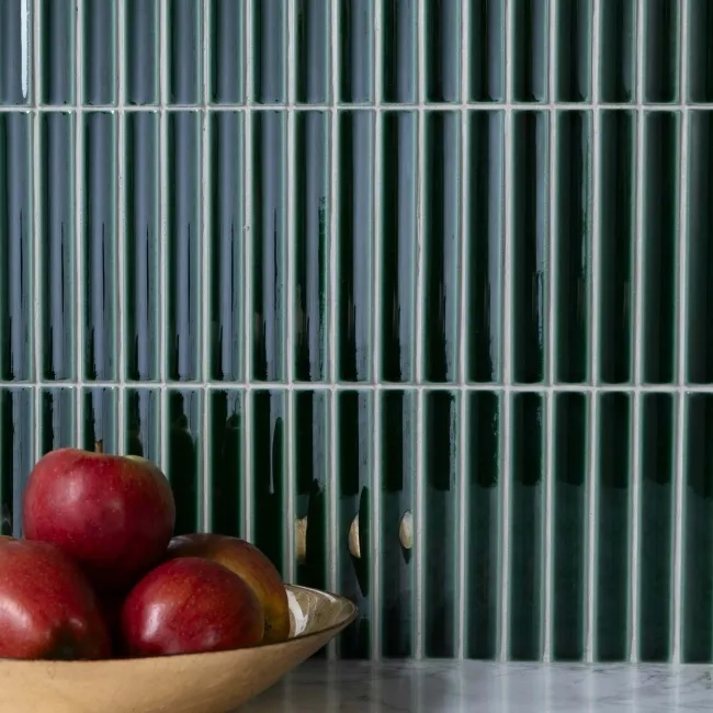 Spirit Green Gloss Kitkat Mosaic Porcelain Wall Tiles