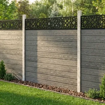 LuxeLine Composite Fence Panel Light Grey - Moroccan Decorative Screen for Own Post