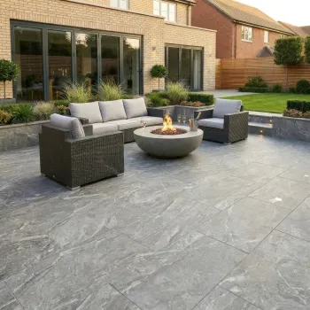 Lavastone Grey Stone Effect Matt Porcelain Outdoor Slab Tile