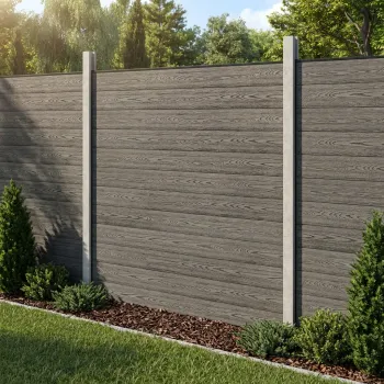 LuxeLine® Light Grey Composite Fence Panel for Own Post 6ft