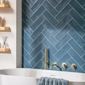 Rustic Teal Blue Gloss Metro Wall Tiles