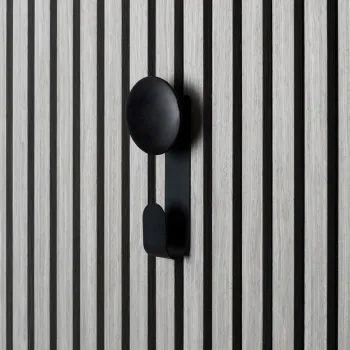 Trepanel Customise® Wooden Hanger Black Vertical Metal Hook