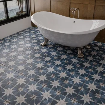Scintilla Sky Blue Star Pattern Wall and Floor Tiles