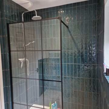 Faith Blue Gloss Rustic Brick Effect Wall and Floor Tile