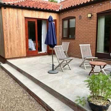 Icaria Beige Stone Effect 20mm Porcelain Paving Slabs