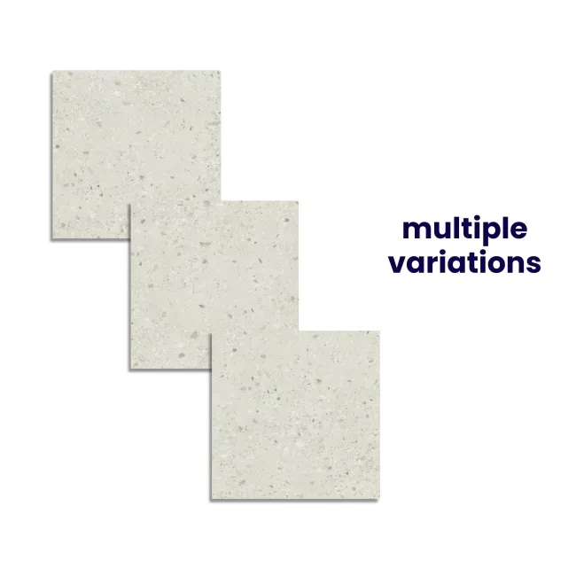 Flecks Matt Light Grey Terrazzo Effect Wall and Floor Tiles