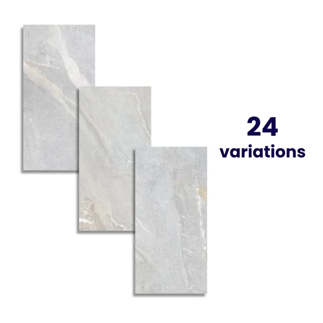 Devoke Light Grey Matt Stone Effect Wall and Floor Tiles 597x297