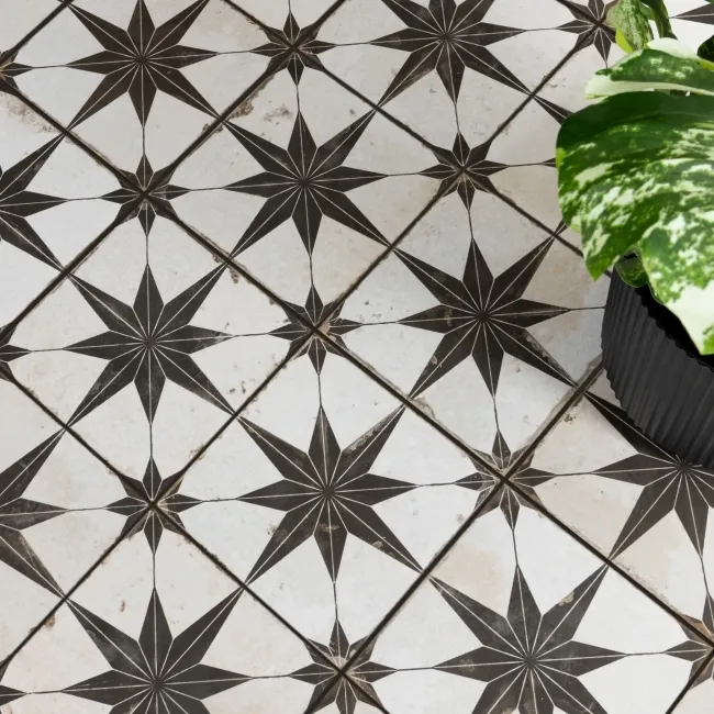 Scintilla Black Star Pattern Tiles