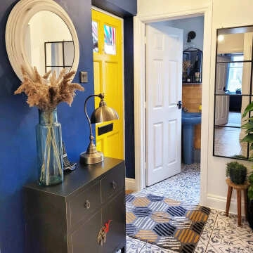 Harran Antique Vintage Blue Pattern Floor Tiles